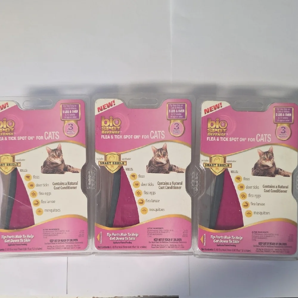 Bio Spot Flea & Tick Treatment for Cats 3pcs 5lb and over